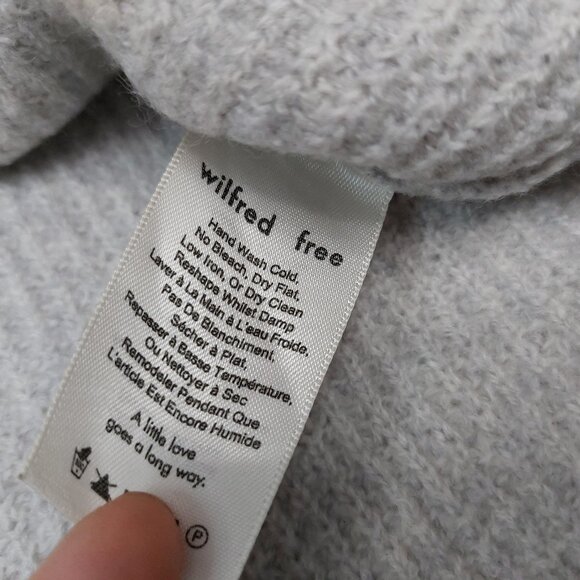 Wilfred Free Women's Light Gray 100% Merino Wool V-Neck Sweater - Picture 8 of 9